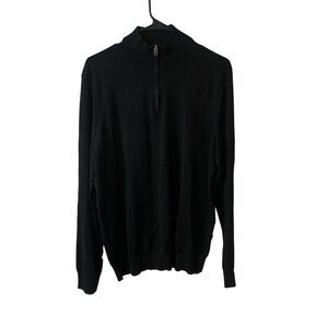 H&M Men's slim fit Black Zip-Up Sweater